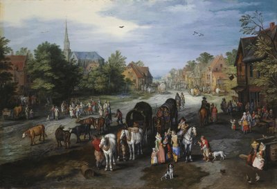 シェルの村の眺め（村の通り） 作： Jan Brueghel the Elder