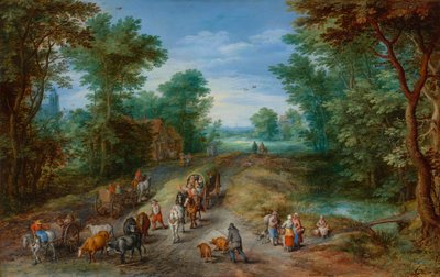 旅人のいる森の風景」1610年 作： Jan Brueghel the Elder
