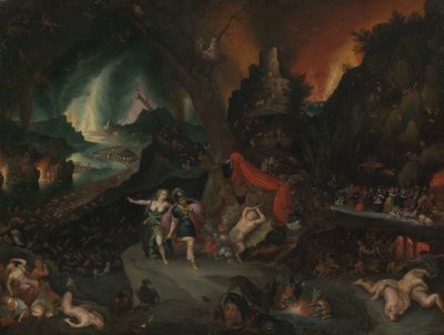 1630年代のアンダーワールドのアイネイアスとシビル。 作： Jan Brueghel the Younger