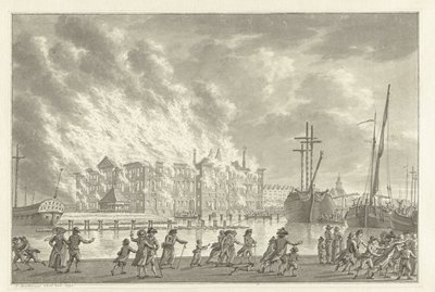 1791年、ゼーマガジンズランドの火事 作： Jan Bulthuis (signed by artist)