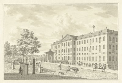 1791 年の火災前、アムステルダムのゼーマガズィンの土地 作： Jan Bulthuis (signed by artist)