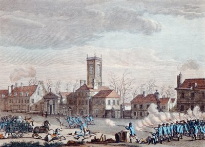 パリのシャペル教会の前で戦います。 1791年1月24日、1795年頃、フェルミエジュノーの障壁の守護者と革命家の間 作： Jan Bulthuis