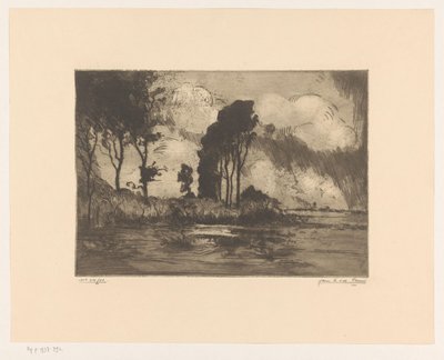 風景 作： Jan C. van der Ven (signed by artist)