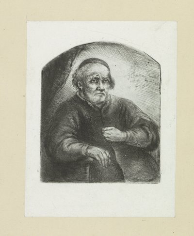 Oude man in een leunstoel The Compleat Work of Etchings by John Chalon / Oeuvre Complette des Eaux Fortes par Jean Chalon (シリーズ名) 作： Jan Chalon