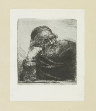 右腕に寄りかかる老人 The Compleat Work of Etchings by John Chalon / Oeuvre Complette des Eaux Fortes par Jean Chalon (シリーズ名) 作： Jan Chalon