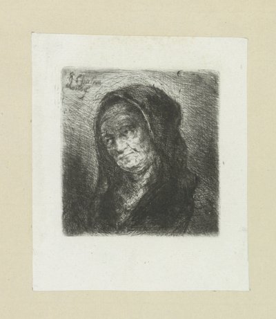 Oude vrouw met zwarte sluier The Compleat Work of Etchings by John Chalon / Oeuvre Complette des Eaux Fortes par Jean Chalon (シリーズ名) 作： Jan Chalon