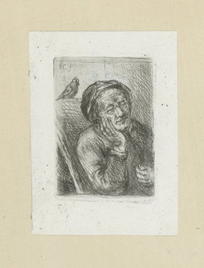 Slapende oude man met vogel The Compleat Work of Etchings by John Chalon / Oeuvre Complette des Eaux Fortes par Jean Chalon (シリーズ名) 作： Jan Chalon
