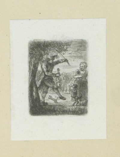 Straatmuzikant はダンス hond にレイプを置きます The Compleat Work of Etchings by John Chalon / Oeuvre Complette des Eaux Fortes par Jean Chalon (シリーズ名) 作： Jan Chalon