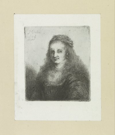 彼女の髪に真珠のネックレスを持つ女性 The Compleat Work of Etchings by John Chalon / Oeuvre Complette des Eaux Fortes par Jean Chalon (シリーズ名) 作： Jan Chalon