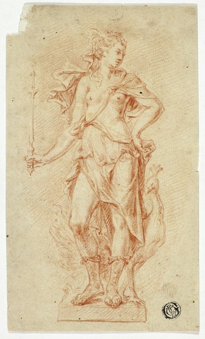 王笏と孔雀を持つジュノの像 作： Jan Claudius de Cock