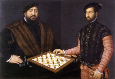 壮大なジョン・フレデリックがチェスをする、1552 作： Jan Cornelisz Vermeyen