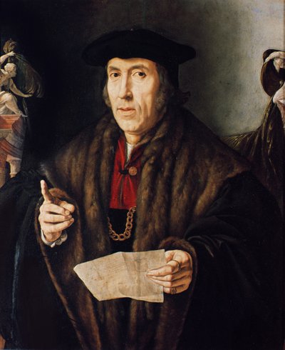 男の肖像、おそらくジョン・モア裁判官、トーマス・モア卿（1478-1535）の父 作： Jan Cornelisz Vermeyen