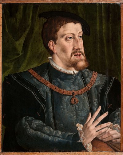 皇帝チャールズ V 1500-1558 の肖像画。 作： Jan Cornelisz. Vermeyen
