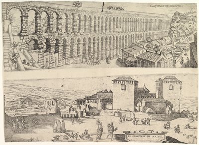 セゴビアの水道橋とマドリード城、1500〜1599年。 作： Jan Cornelisz Vermeyen