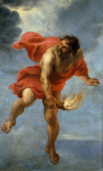 火を運ぶプロメテウス、1637年 作： Jan Cossiers