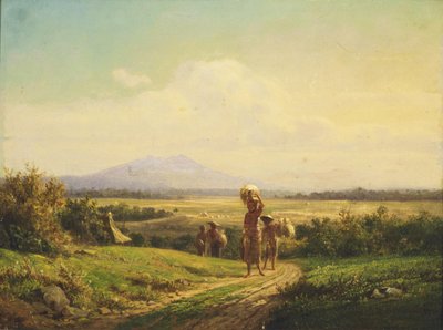 オランダ：稲刈り後のジャワの風景 稲刈り後のジャワの風景 作： ヤン・ダニエル・ベイノン