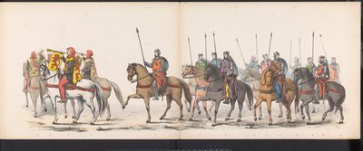 ライデン学生の仮面舞踏会、1865年（プレート1） 1865 年 6 月 6 日にライデン学生団のメンバーが開催した衣装を着た行進。 作： Jan Daniël Cornelis Carel Willem baron de Constant Rebecque