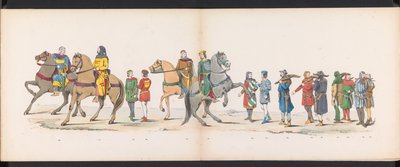 ライデン学生の仮面舞踏会、1865年（プレート10） 1865 年 6 月 6 日にライデン学生団のメンバーが開催した衣装を着た行進。 作： Jan Daniël Cornelis Carel Willem baron de Constant Rebecque