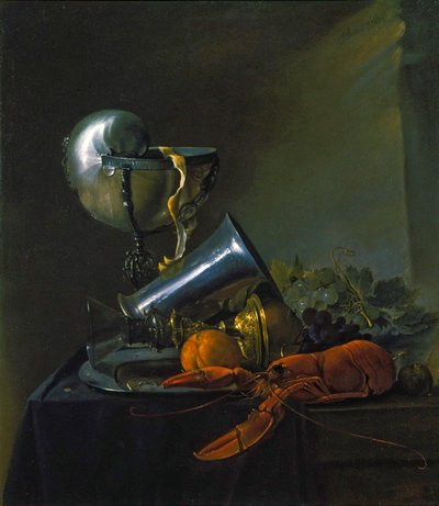 ロブスターとオウムガイの静物画 作： Jan Davidsz. de Heem