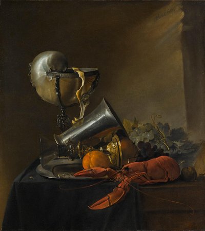 ロブスターとオウムガイの静物画 作： Jan Davidsz. de Heem