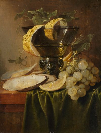 ガラスとカキのある静物1640。 作： Jan Davidsz de Heem