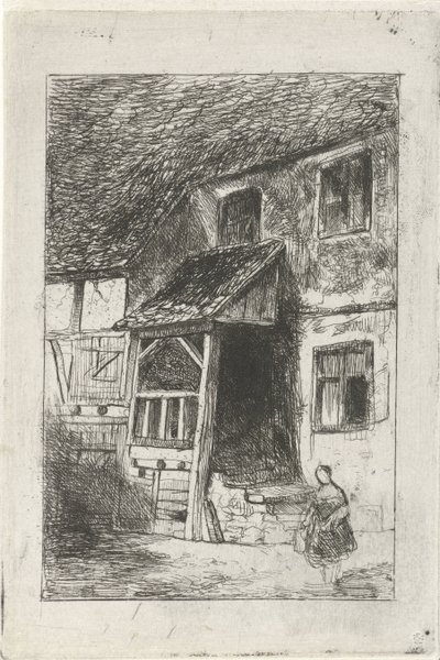 覆われた入り口を持つ家のファサード 作： Jan Diederikus Kruseman