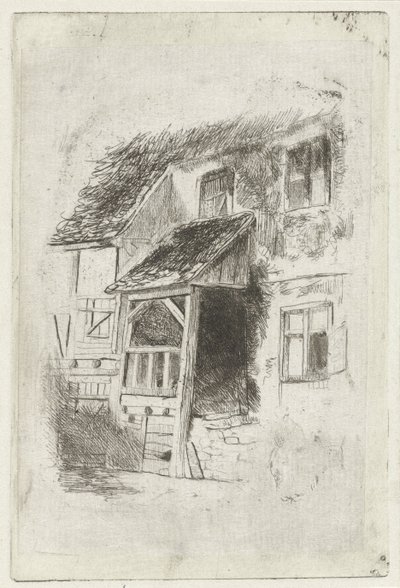 覆われた入り口を持つ家のファサード 作： Jan Diederikus Kruseman