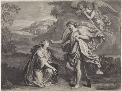 マグダラのマリアに庭師として現れるキリスト (Noli me tangere) 作： Jan Edelinck (possibly)