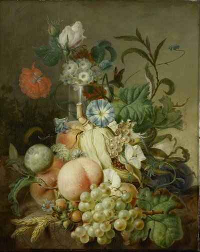 花と果物のある静物 作： Jan Evert Morel (I)