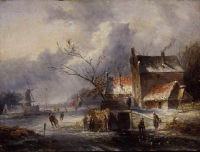 スケーターのいる冬景色 作： Jan Evert Morel