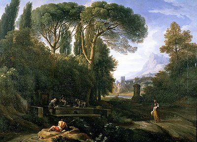 古典的な風景（油彩・キャンバス） 作： Jan Frans van Bloemen