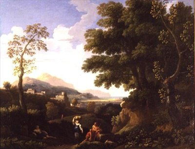 人物のいる古典的な風景 作： Jan Frans van Bloemen