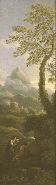 古典的な風景の中の人物 作： Jan Frans van Bloemen
