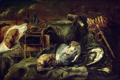 死んだ鳥のある静物を狩る 作： Jan Fyt
