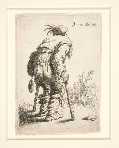 2 本の松葉杖を持った物乞い 作： Jan Georg van Vliet