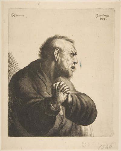悲しむ男、1634年。 作： Jan Georg van Vliet