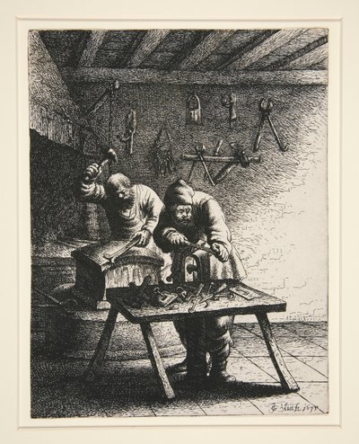 一連の 18 の Crafts and Trades からの Locksmiths 作： Jan Georg van Vliet