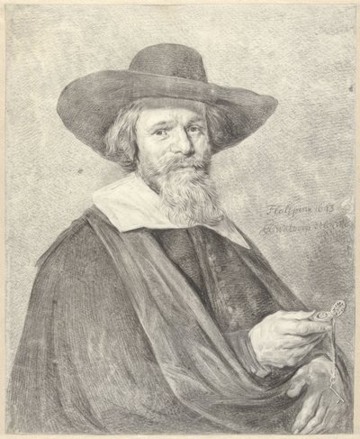 右手に時計を持つ男の肖像 作： Jan Gerard Waldorp