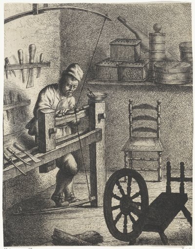 旋盤の後ろの労働者 職業（シリーズタイトル） 作： Jan Gillisz. van Vliet