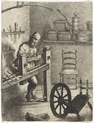 旋盤の後ろの労働者 職業（シリーズタイトル） 作： Jan Gillisz. van Vliet