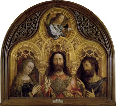 聖母マリアと洗礼者聖ヨハネの間のキリスト 作： Jan Gossaert