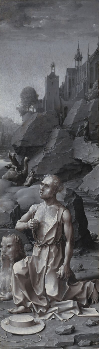 聖ジェローム・ペニテント [右パネル] 作： Jan Gossaert