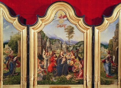 聖カタリナと聖バーバラの聖家族 作： Jan Gossaert