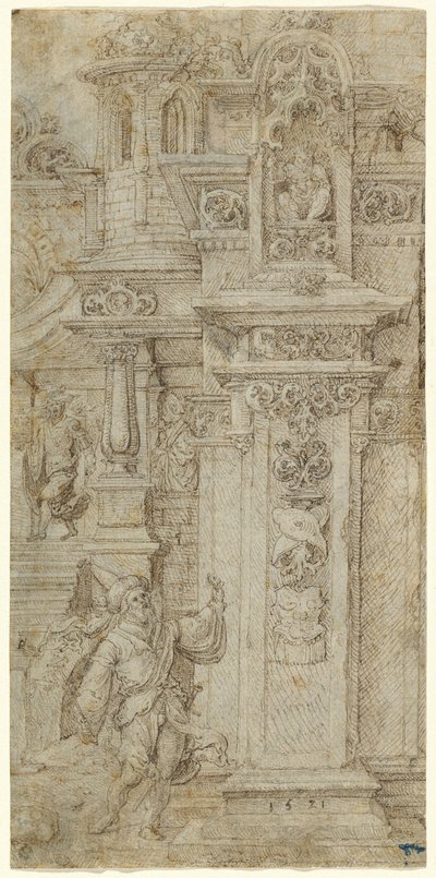 精巧な宮殿を去る二人の王と女 作： Jan Gossaert