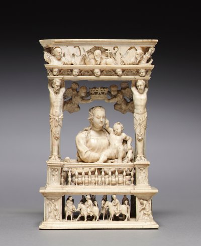 建築フレームの聖母子像c。 1530-1540。 作： Jan Gossaert
