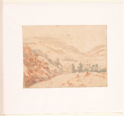 村の景色を望む丘陵の風景 作： Jan Griffier (I)