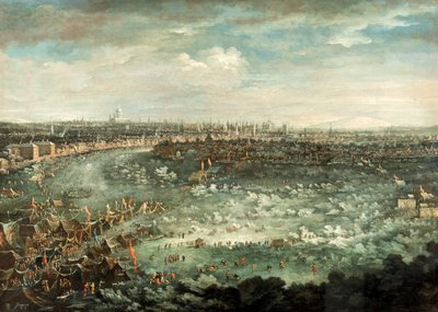 「1739年の大霜の間のテムズ川」 作： Jan Griffier II