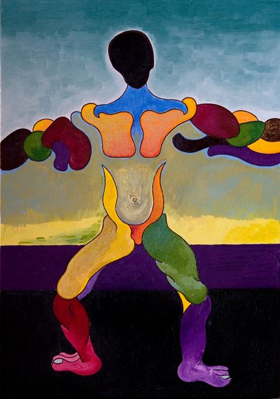 Ecce Homo: テストステロンを家畜化するための永遠のプロジェクト、2007年 (キャンバスに油彩) 作： Jan Groneberg