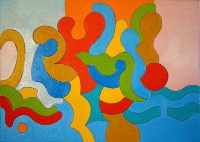 午後遅くにビーチから戻る家族、2009年（キャンバスに油彩） 作： Jan Groneberg