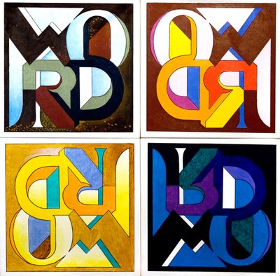 4つの言葉、無言、2007年（木に油彩） 作： Jan Groneberg